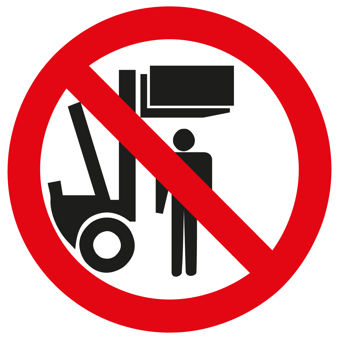 Verbotsschild - Nicht unter angehobene Last treten