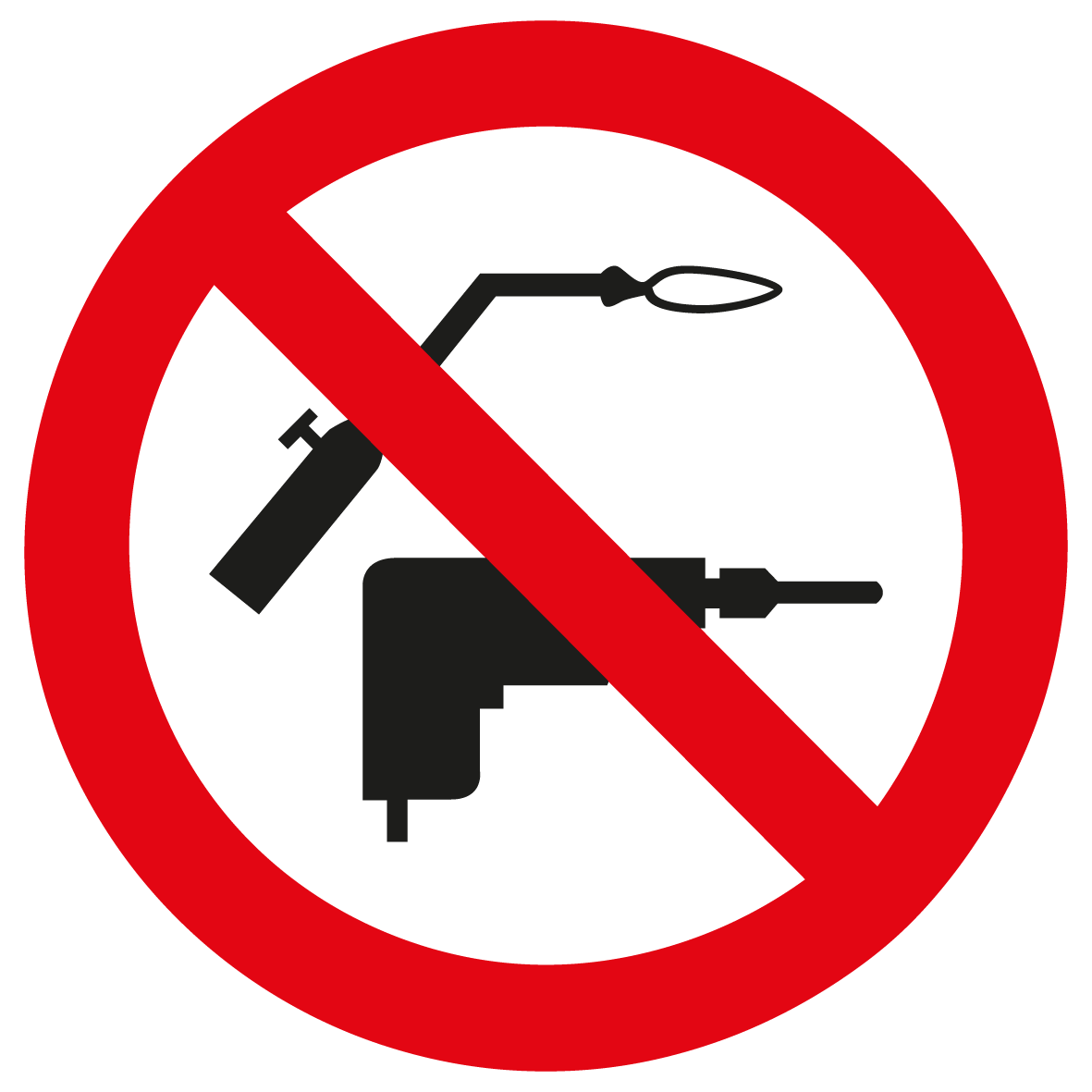 Verbotsschild - Bohren und Schweißen verboten