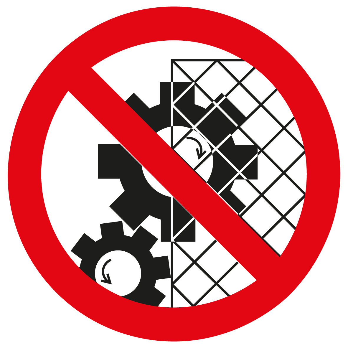 Verbotsschild - Schutzvorrichtung entfernen verboten