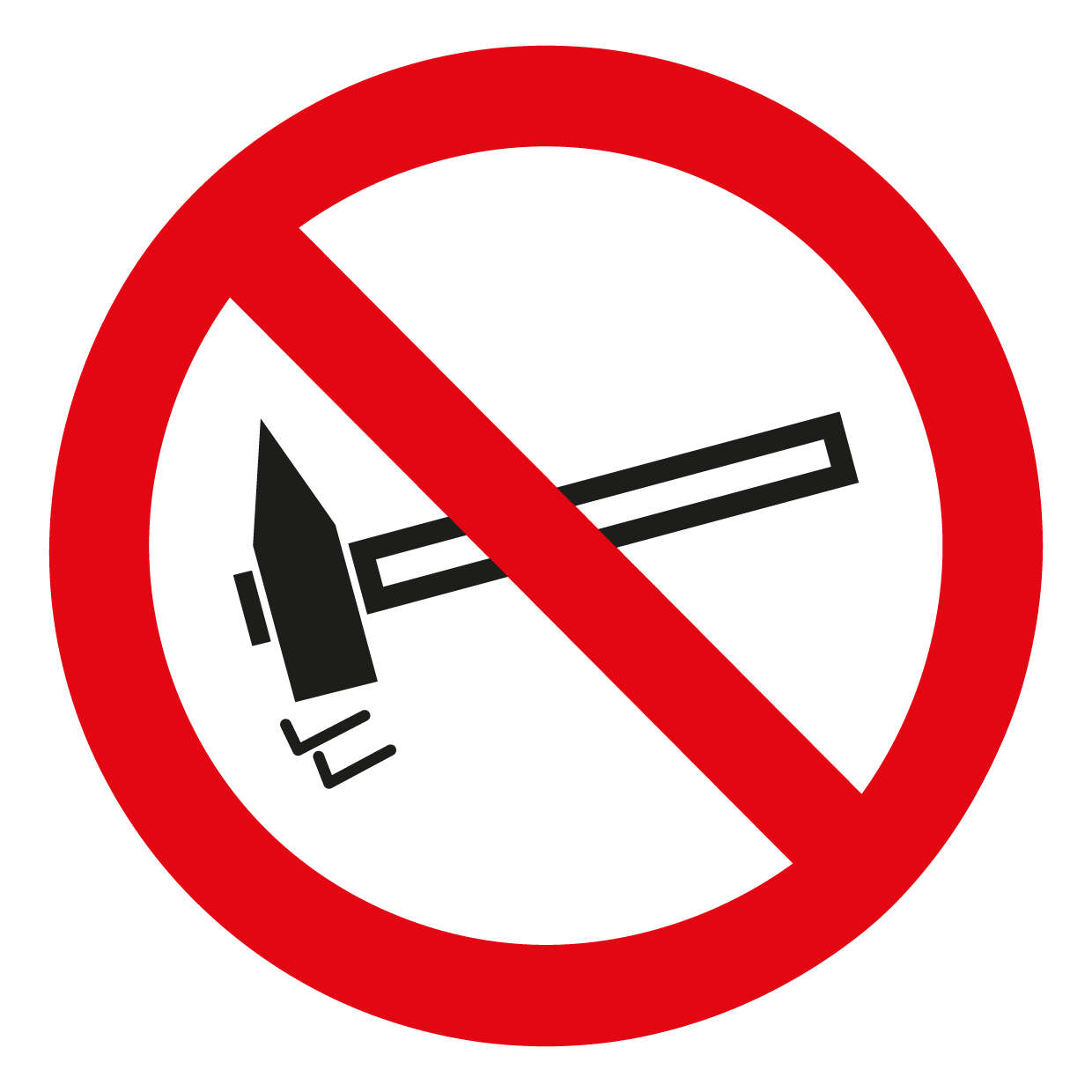 Verbotsschild - Einschlagen verboten