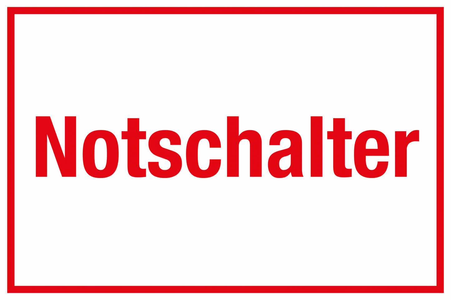 Schild für Gas- und Heizungsanlagen - Notschalter