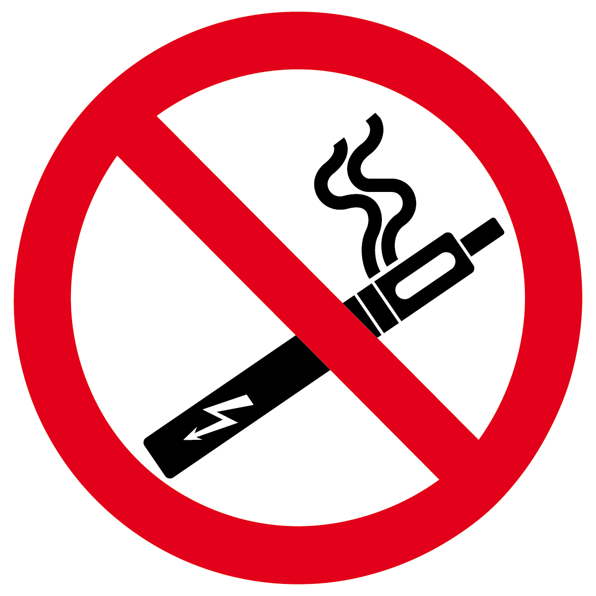 Verbotsschild - E-Zigarette / Dampfen verboten