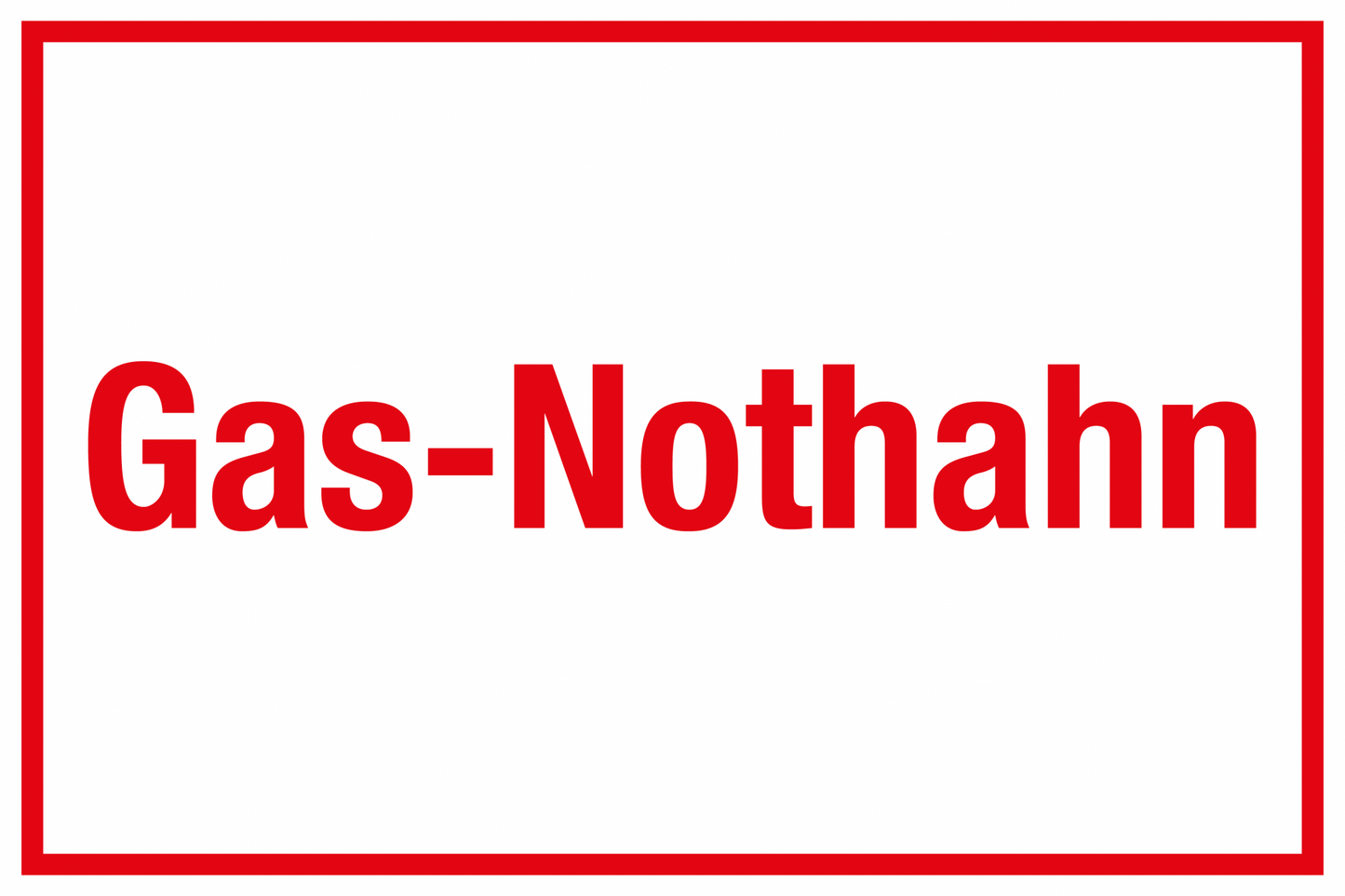Schild für Gas- und Heizungsanlagen - Gas-Nothahn