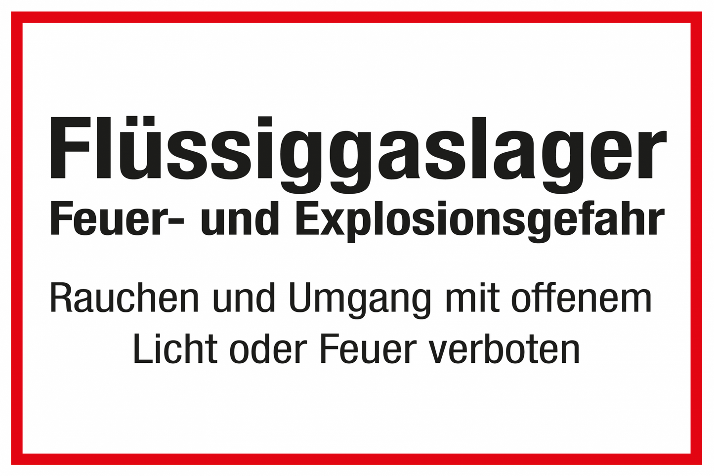 Schild für Gas- und Heizungsanlagen - Flüssiggaslager