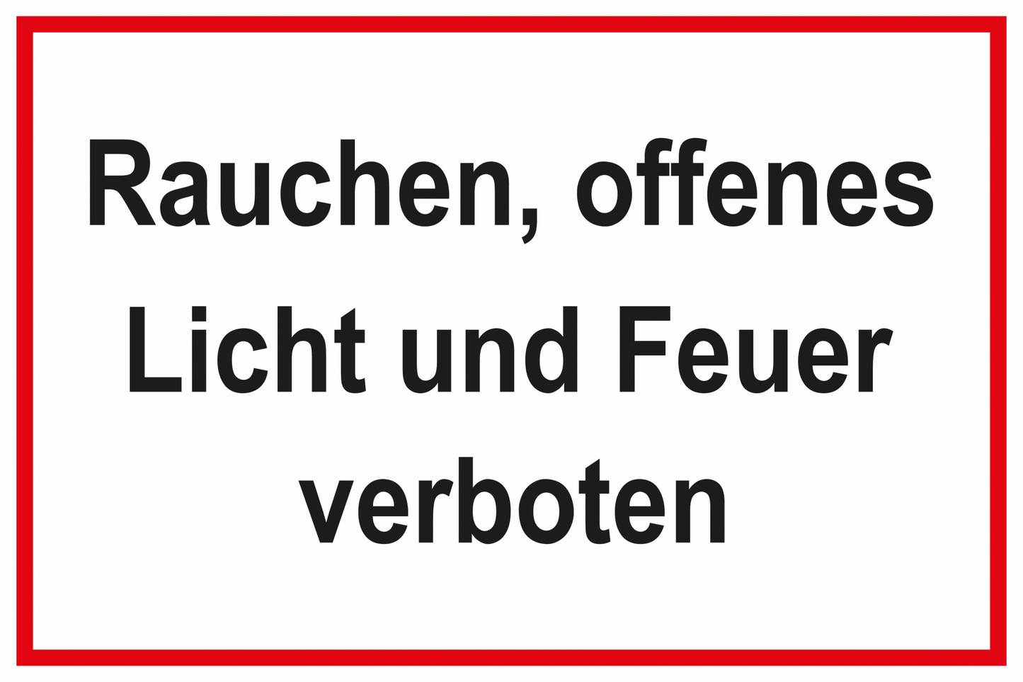 Schild für Gas- und Heizungsanlagen - Rauchen, offenes Licht und Feuer verboten