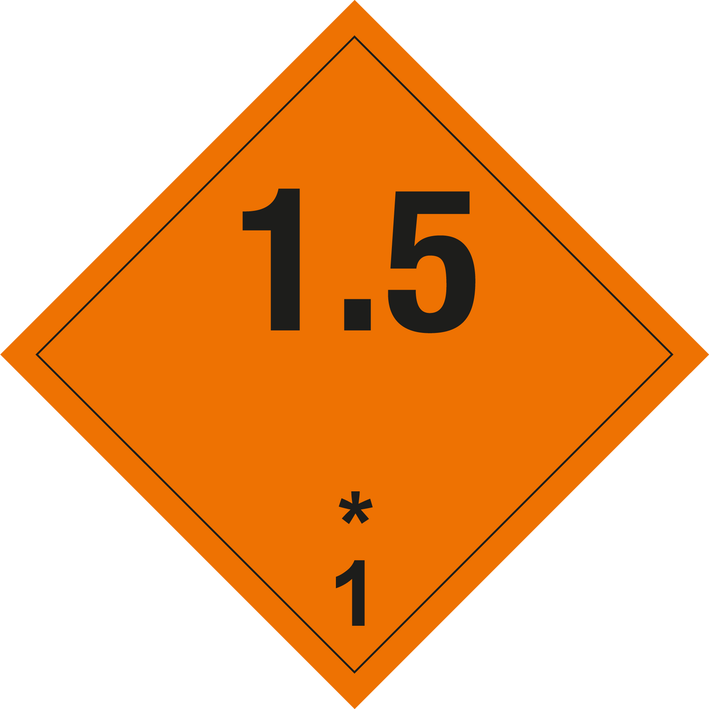 Gefahrgutschild - Explosive Stoffe (1.5)*