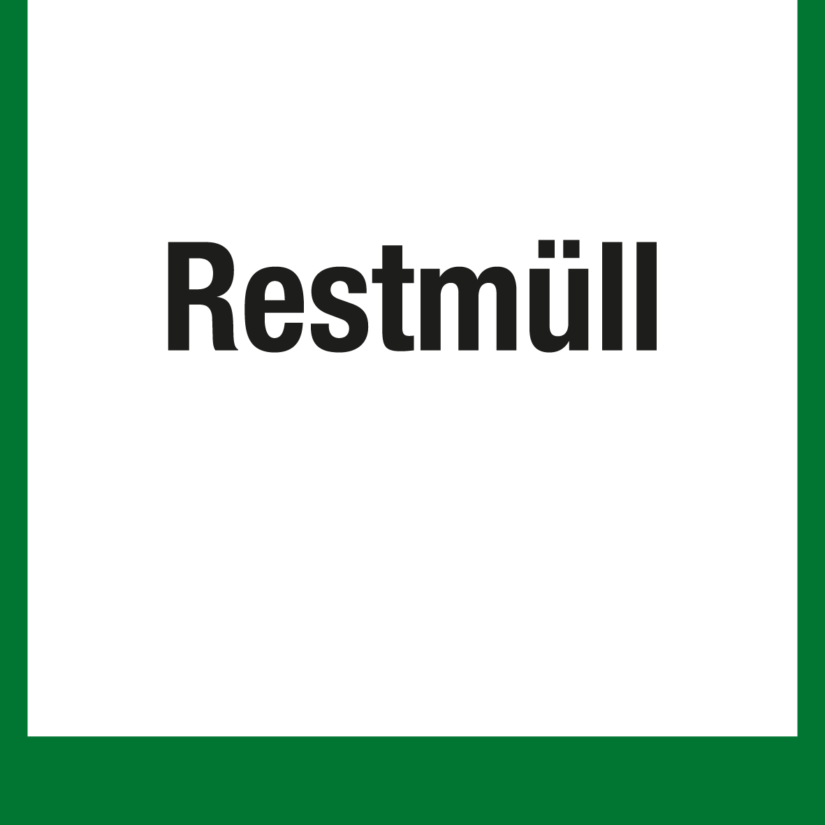 Wertstoffschild - Restmüll