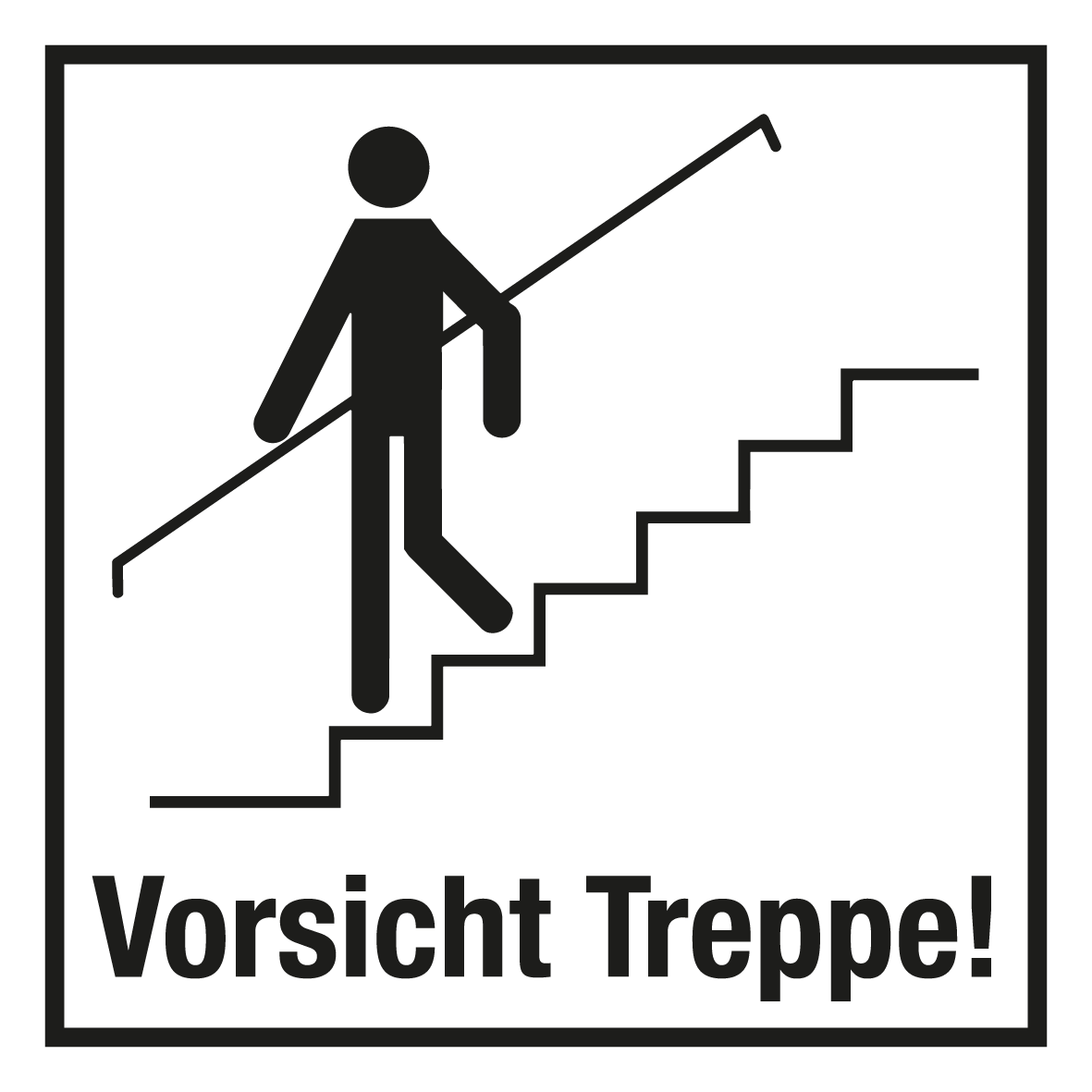 Türschild - Vorsicht Treppe!