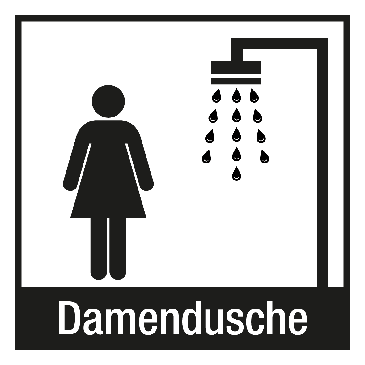 Türschild - Damendusche