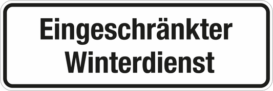 Winterschild - Eingeschränkter Winterdienst
