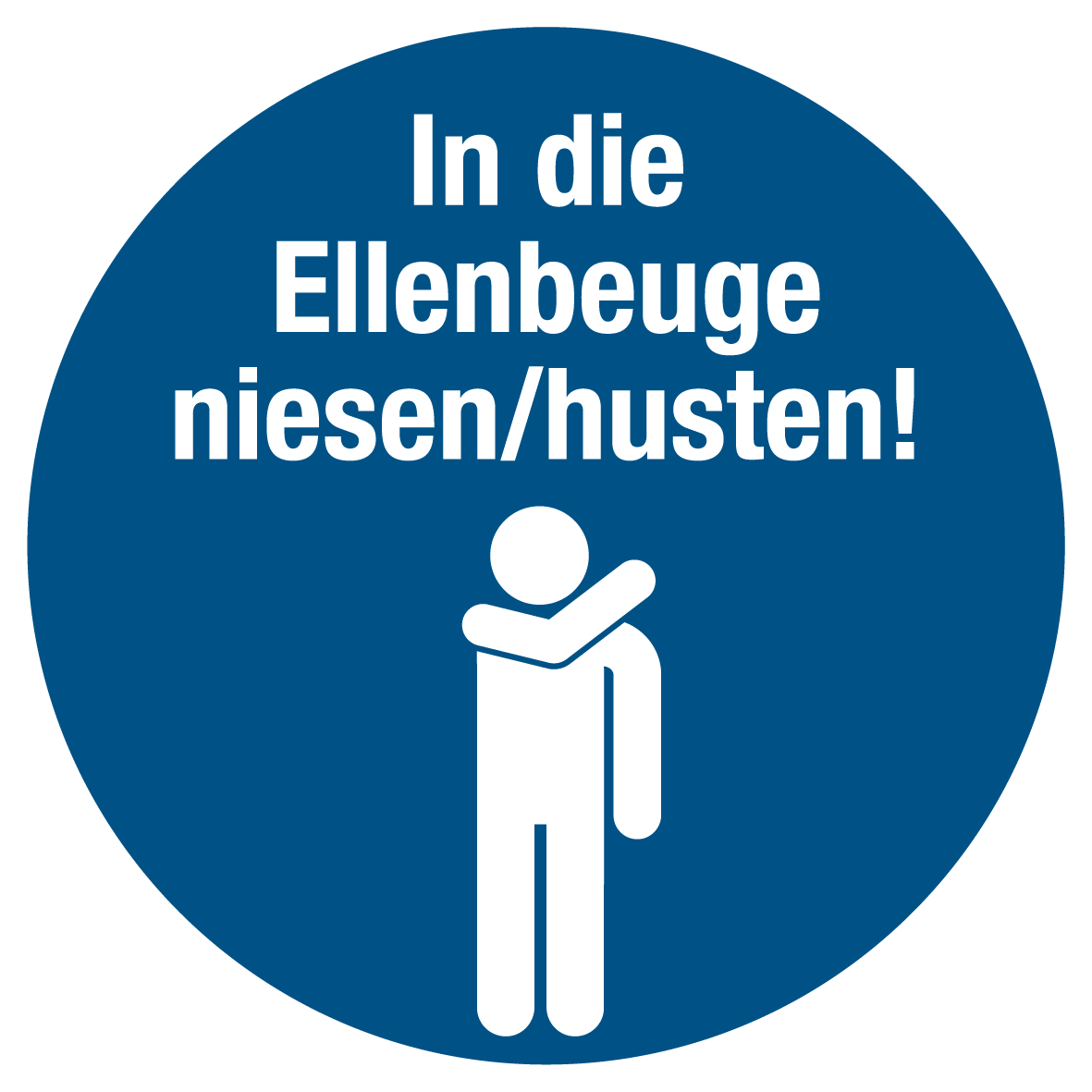 Gebotsschild - In die Ellenbeuge niesen/husten!