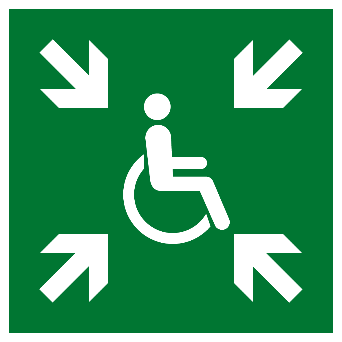 Rettungs- & Fluchtwegschild - Vorläufige Evakuierungsstelle