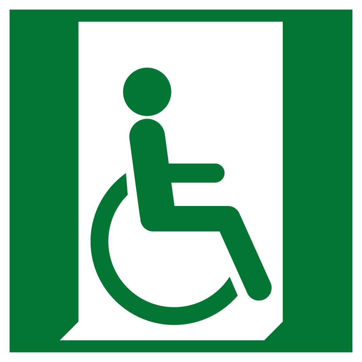 Rettungs- & Fluchtwegschild - Rettungsweg für Rollstuhlfahrer rechts