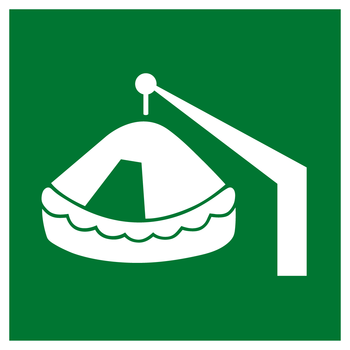 Rettungs- & Fluchtwegschild - Mit Davit aussetzbares Rettungsfloß