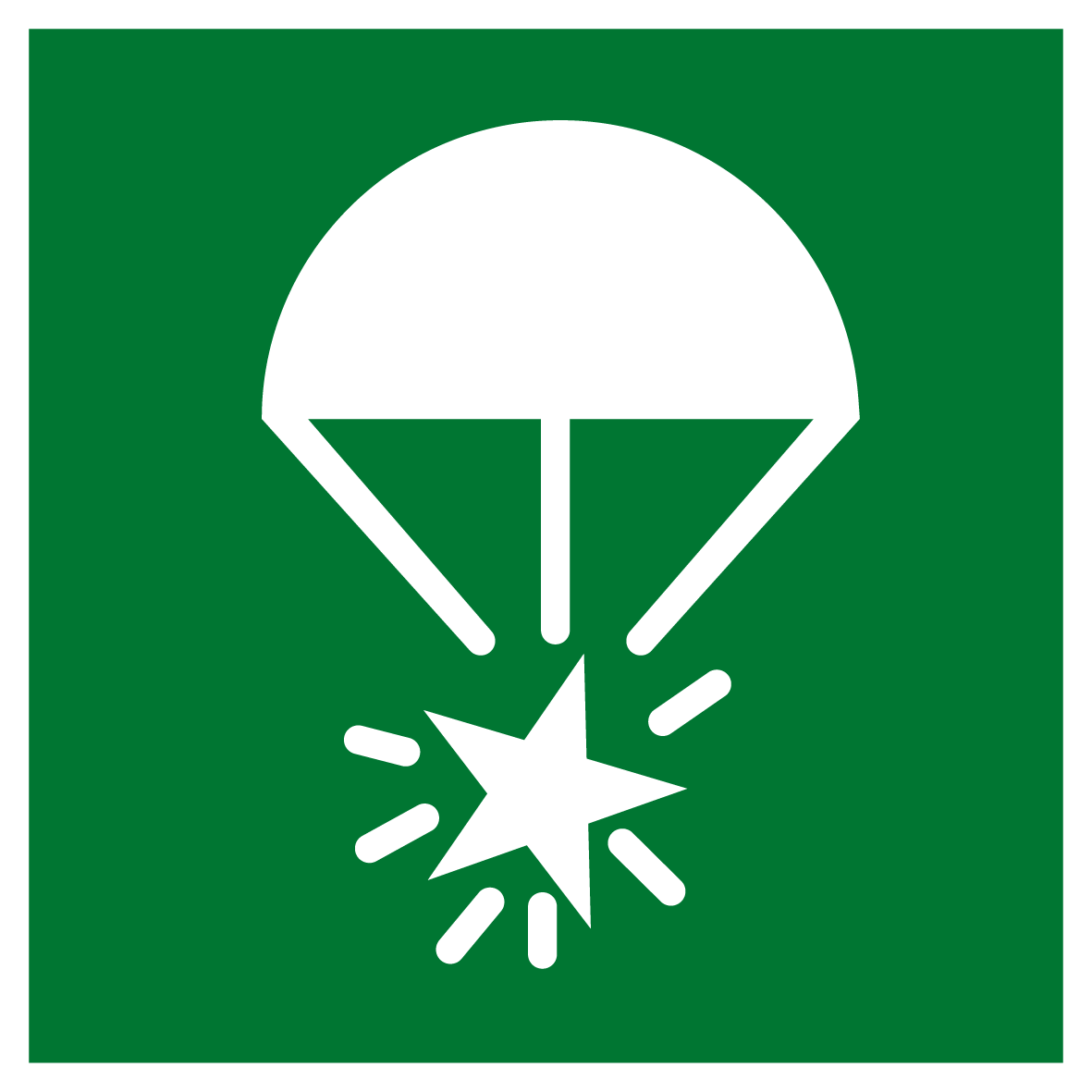 Rettungs- & Fluchtwegschild - Fallschirm-Signalrakete