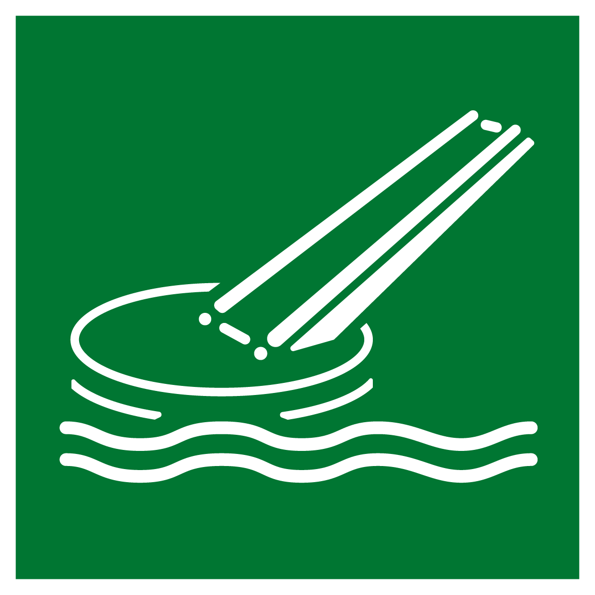 Rettungs- & Fluchtwegschild - Offene Rutsche für Schiffsevakuierung