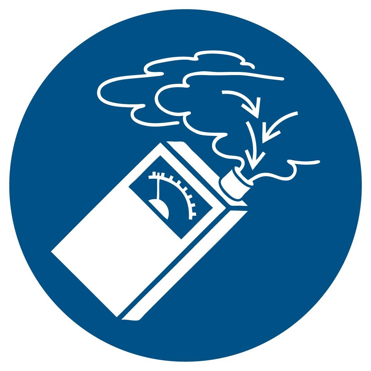 Gebotsschild - Gasdetektor benutzen