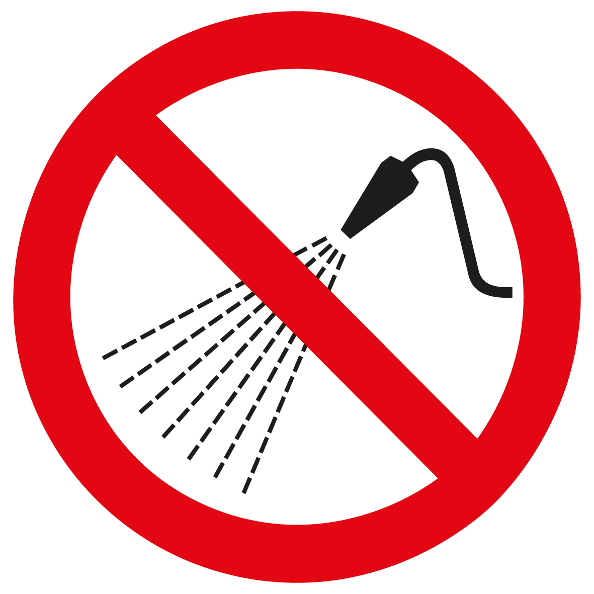 Verbotsschild - Mit Wasser spritzen verboten