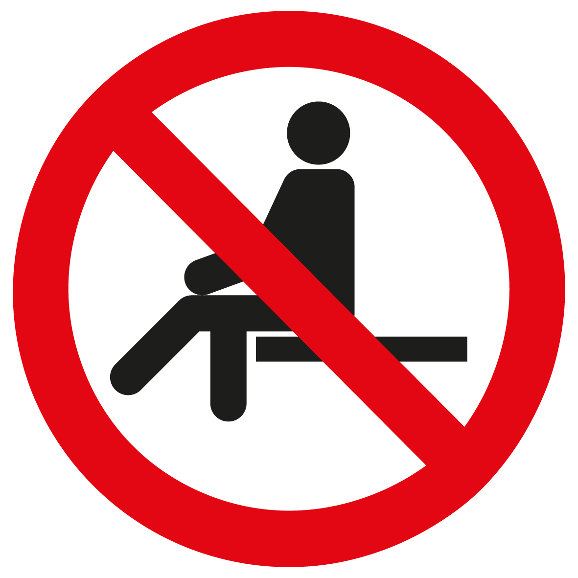Verbotsschild - Sitzen verboten