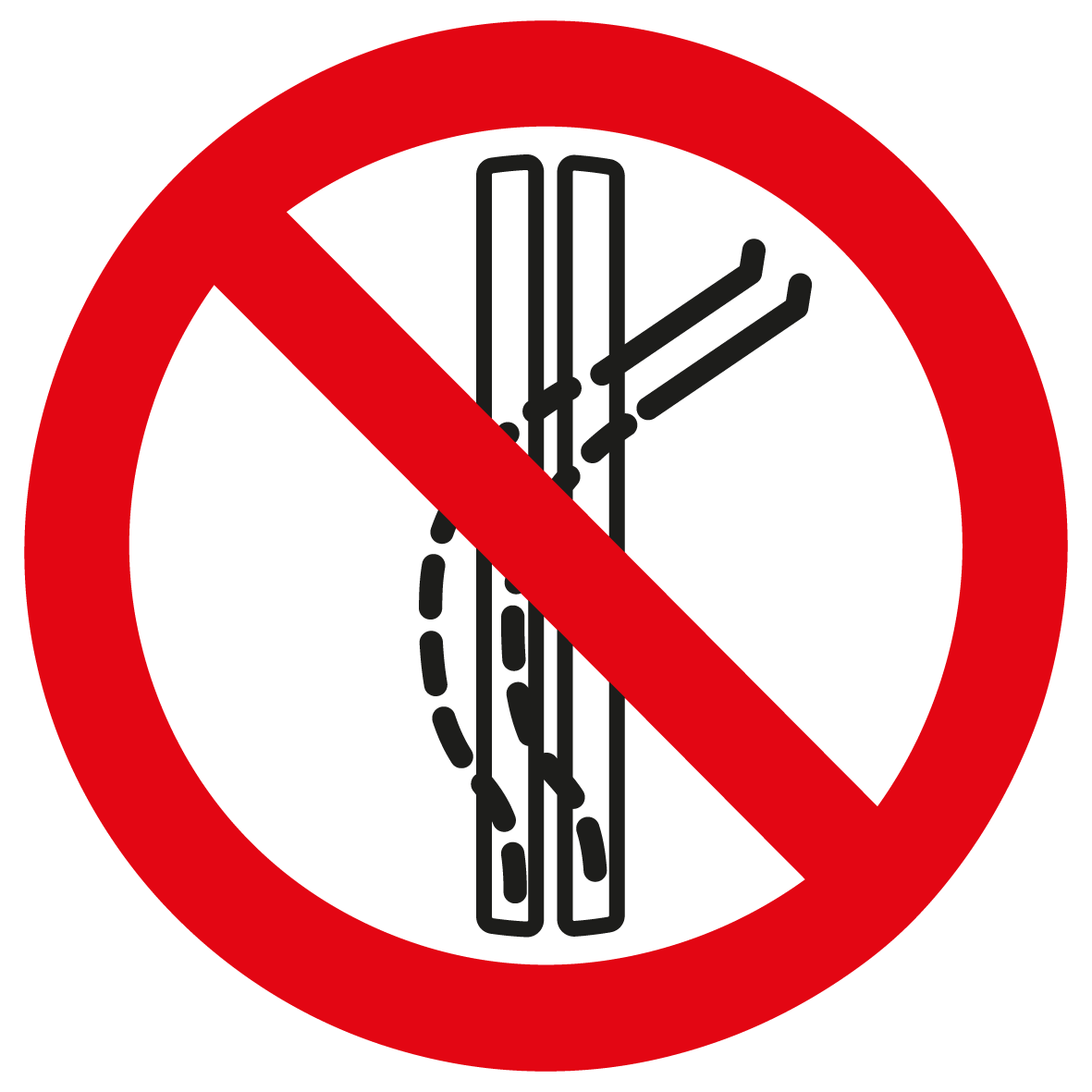 Verbotsschild - Schleppspur verlassen verboten