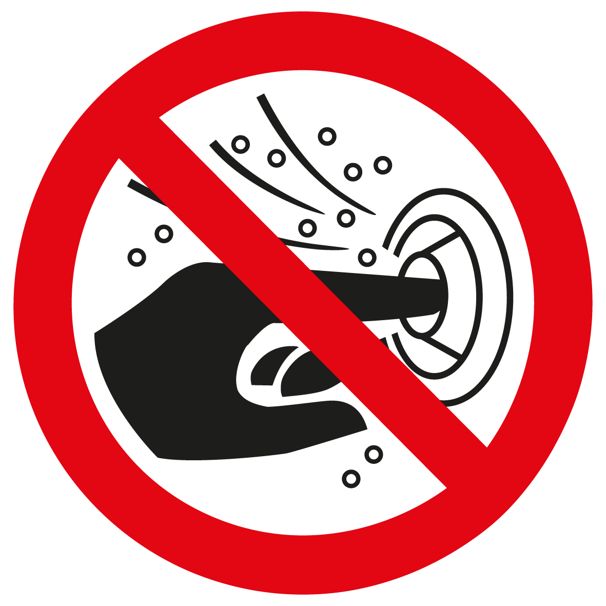 Verbotsschild - Nicht in die Düse einer Hydromassage greifen