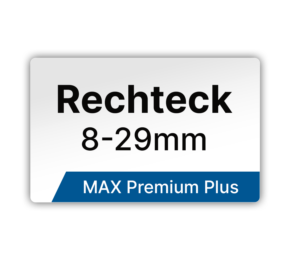 Max Premium Plus Rechteck Etiketten - LabelMax 8-29mm Breite