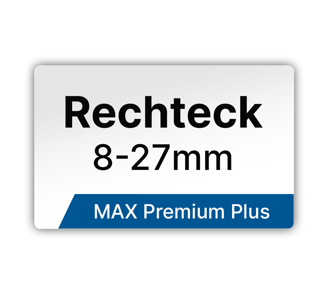 Max Premium Plus Rechteck Etiketten - LabelMax MP1 - 8-27mm