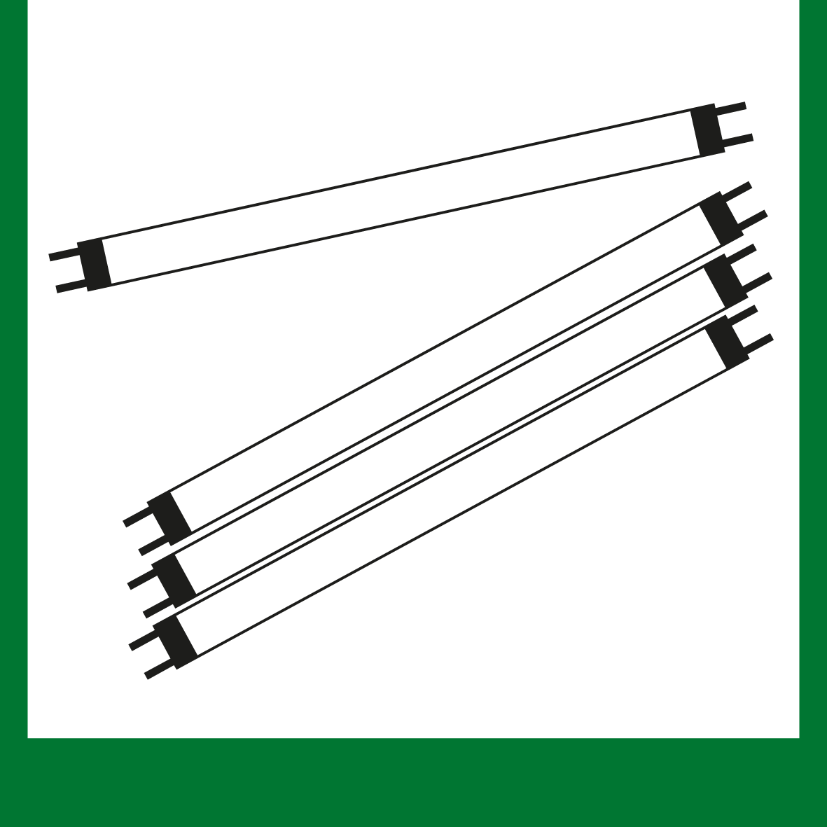 Wertstoffschild - Leuchtstoffröhren
