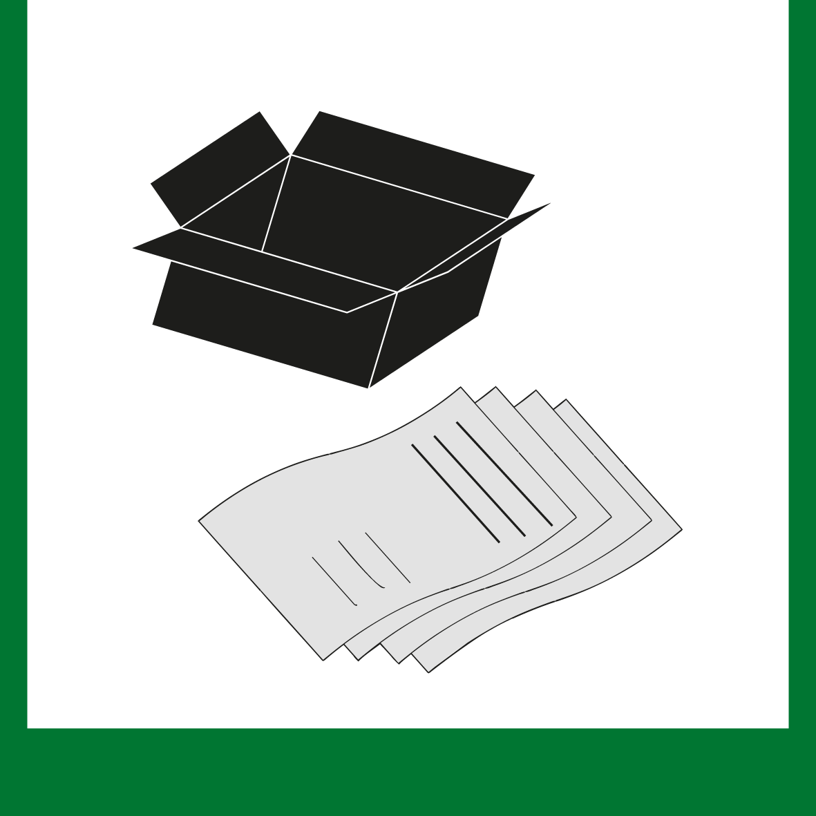 Wertstoffschild - Papier / Pappe