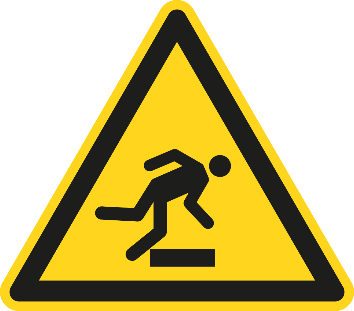 Warnschild - Warnung vor Hindernissen am Boden