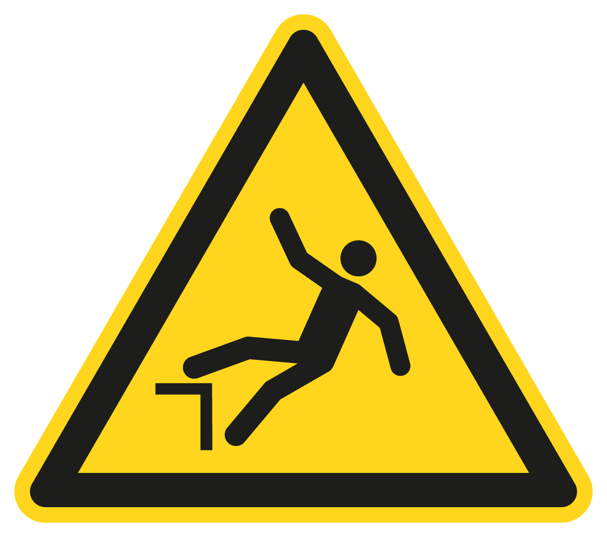 Warnschild - Warnung vor Absturzgefahr