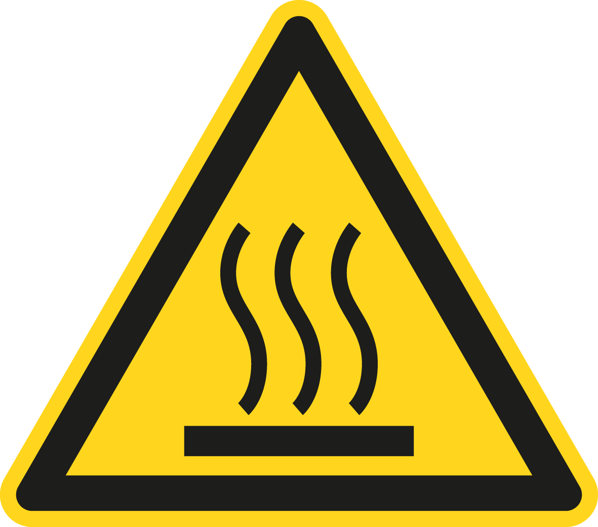 Warnschild - Warnung vor heißer Oberfläche