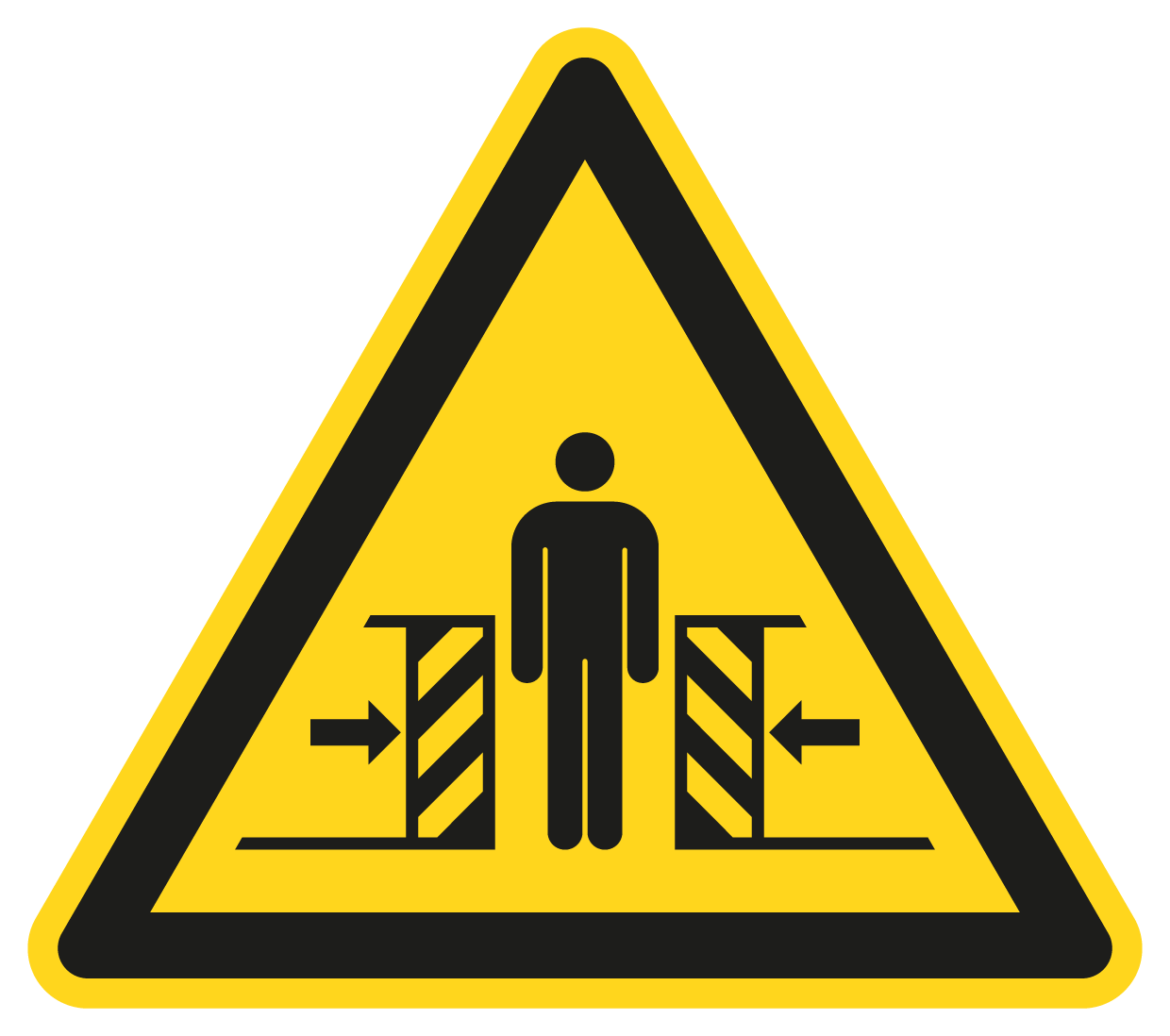 Warnschild - Warnung vor Quetschgefahr