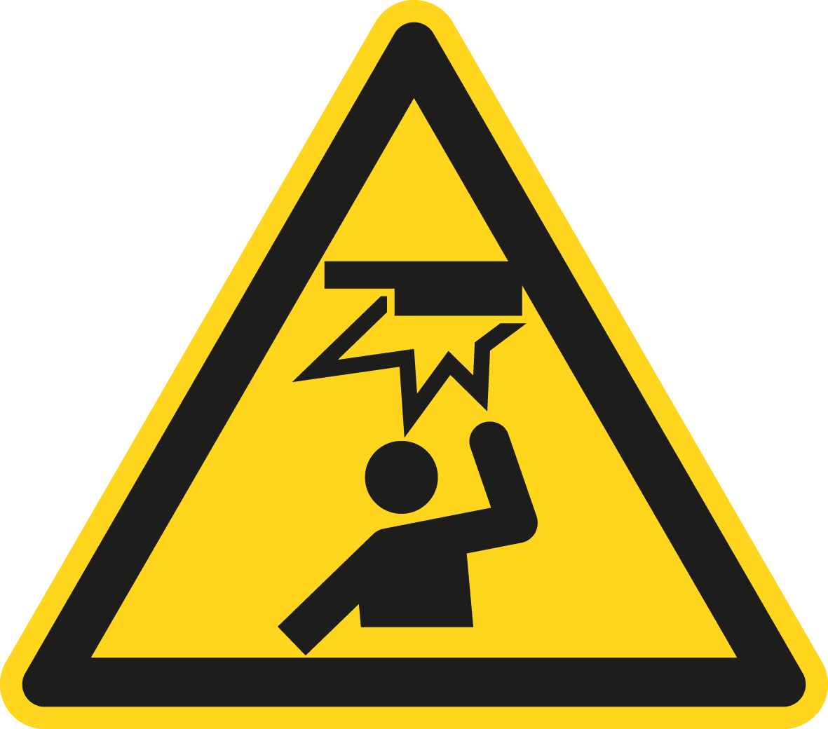 Warnschild - Warnung vor Hindernissen im Kopfbereich