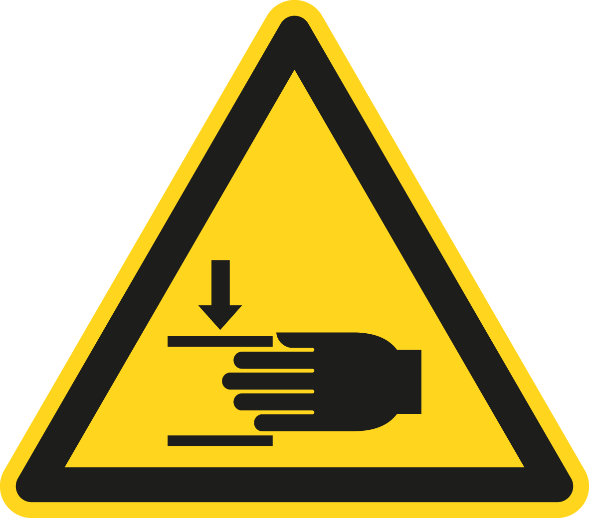 Warnschild - Warnung vor Handverletzungen