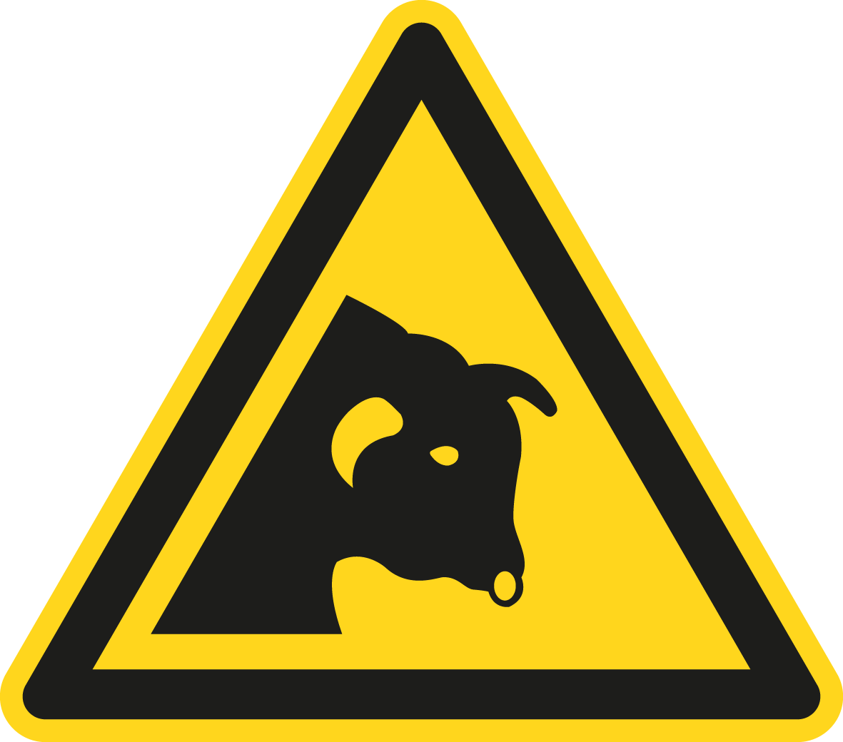 Warnschild - Warnung vor Stier