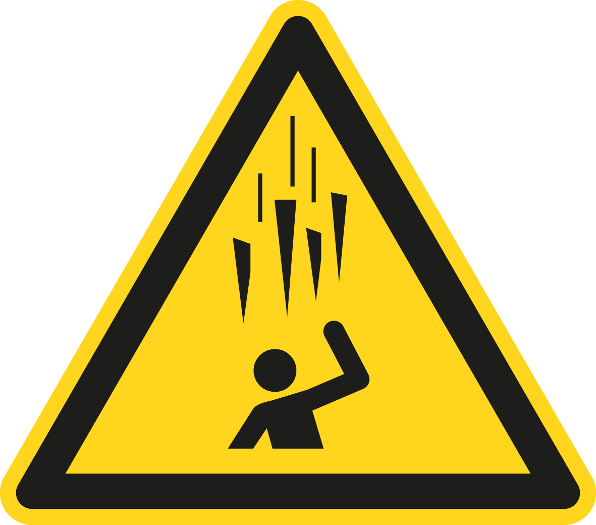 Warnschild - Warnung vor herabfallenden Eiszapfen