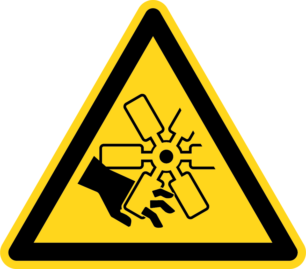 Warnschild - Warnung vor beweglichen Klingen