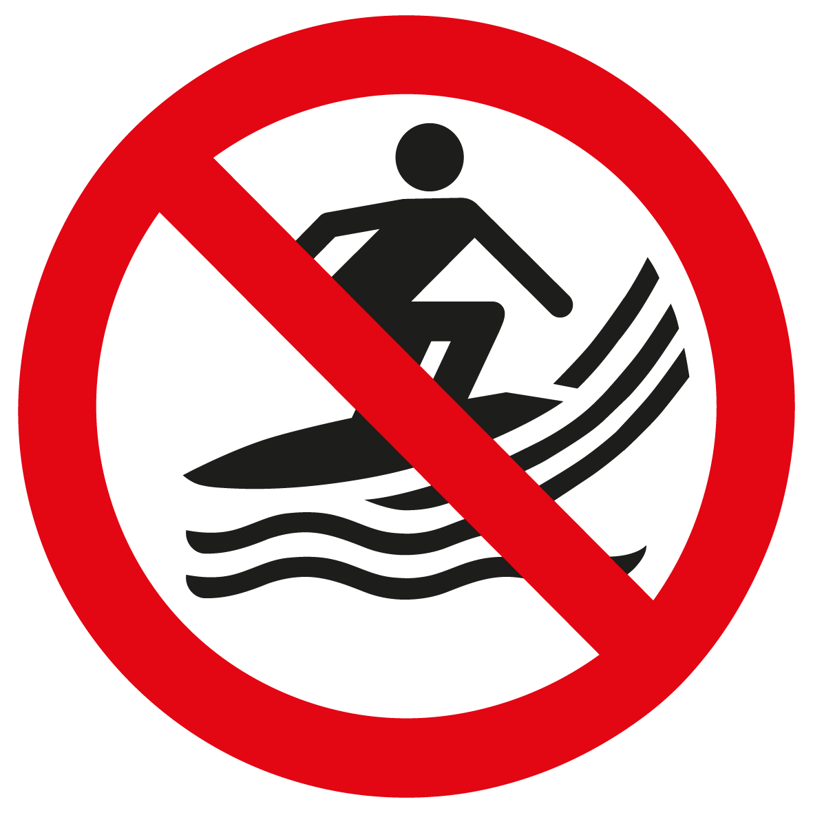 Verbotsschild - Surfen verboten