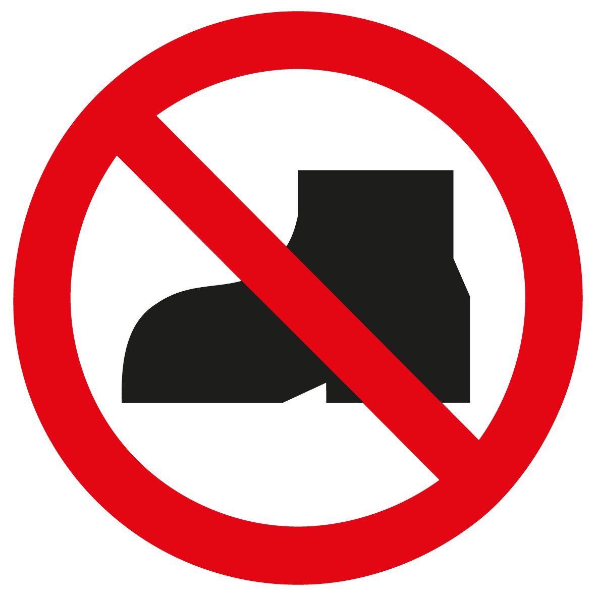 Verbotsschild - Tragen von Straßenschuhen verboten