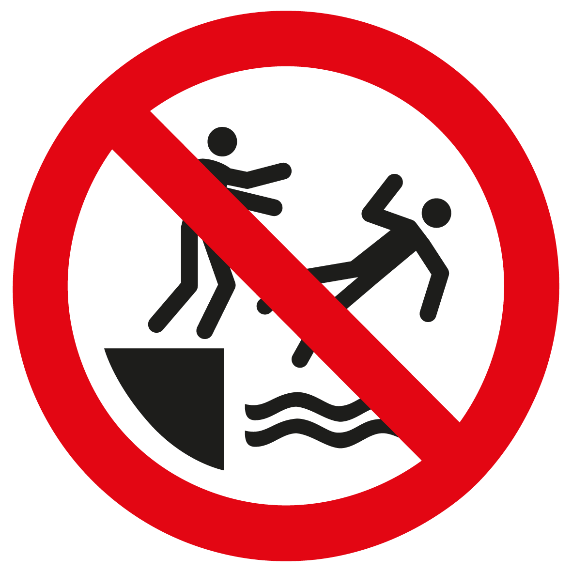 Verbotsschild - Ins Wasser schubsen verboten