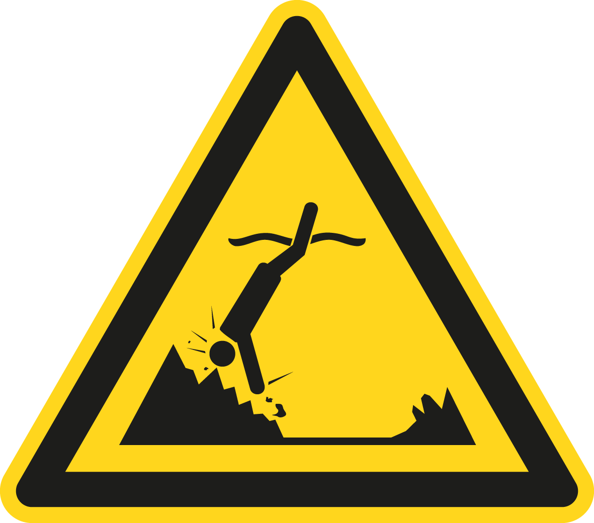 Warnschild - Warnung vor Objekten im Wasser