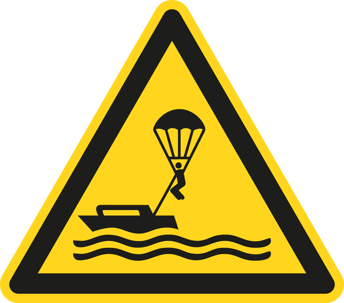 Warnschild - Warnung vor Parasailing