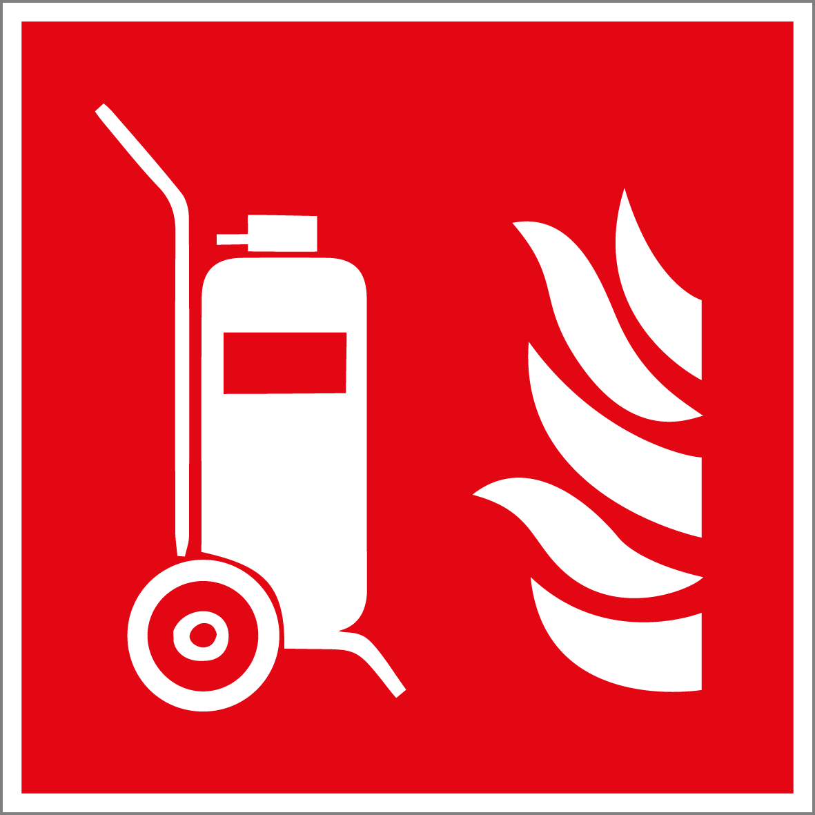Brandschutzschild - Fahrbarer Feuerlöscher
