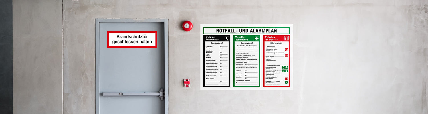 Schilder & Kennzeichnungen > Schilder für Alarm- und Notfallplan