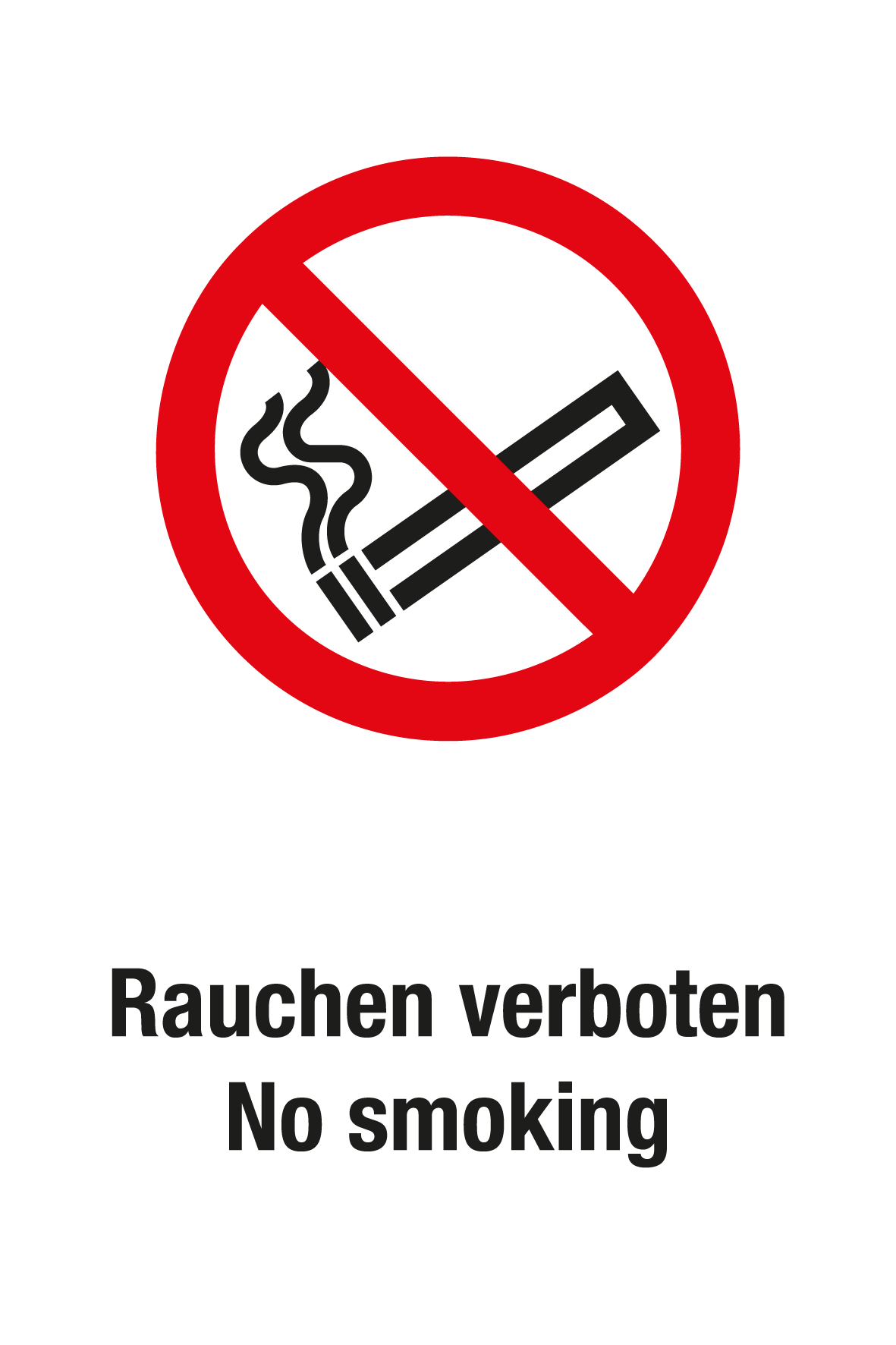 Verbotsschild mit Text - Rauchen verboten