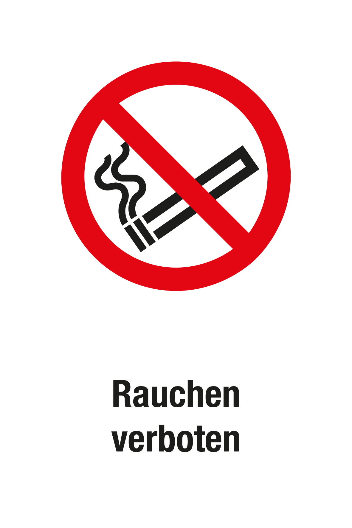 Verbotsschild mit Text - Rauchen verboten