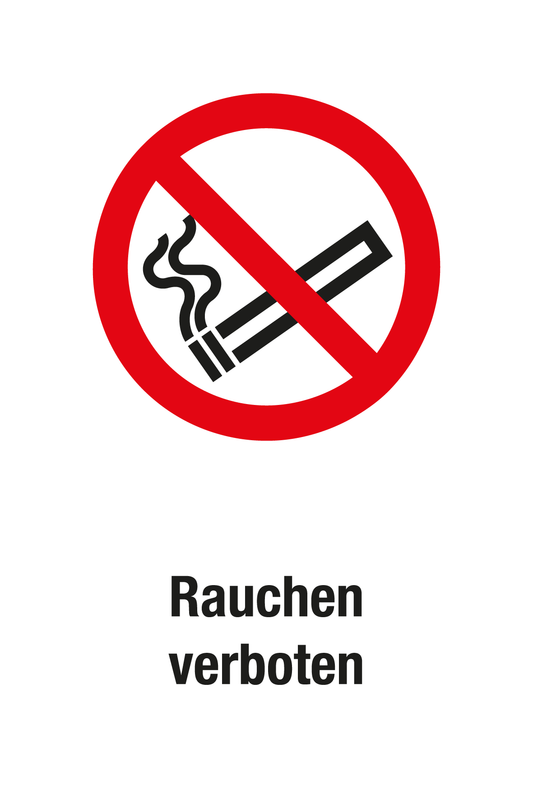 Verbotsschild mit Text - Rauchen verboten