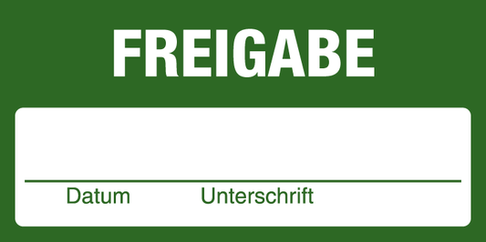 Inventar- & Wartungsschild - Freigabe | 1 VE = 50 Stck.