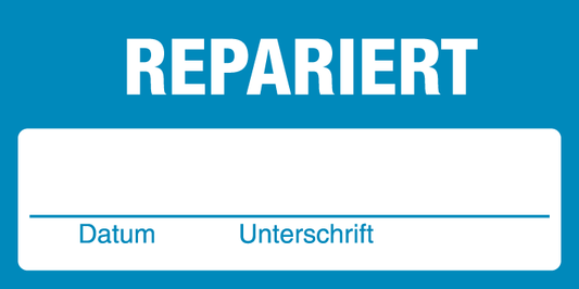 Inventar- & Wartungsschild - Repariert | 1 VE = 50 Stck.